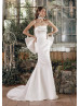 Strapless Ivory Satin Big Bow Wedding Dress